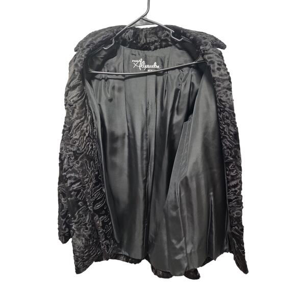 Black Swakara wool Coat by furs Alixandre NY sz M - Picture 6 of 8